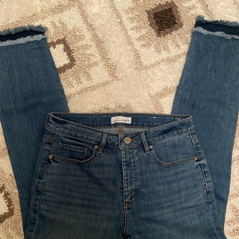 Blue Jeans with Frayed Hem